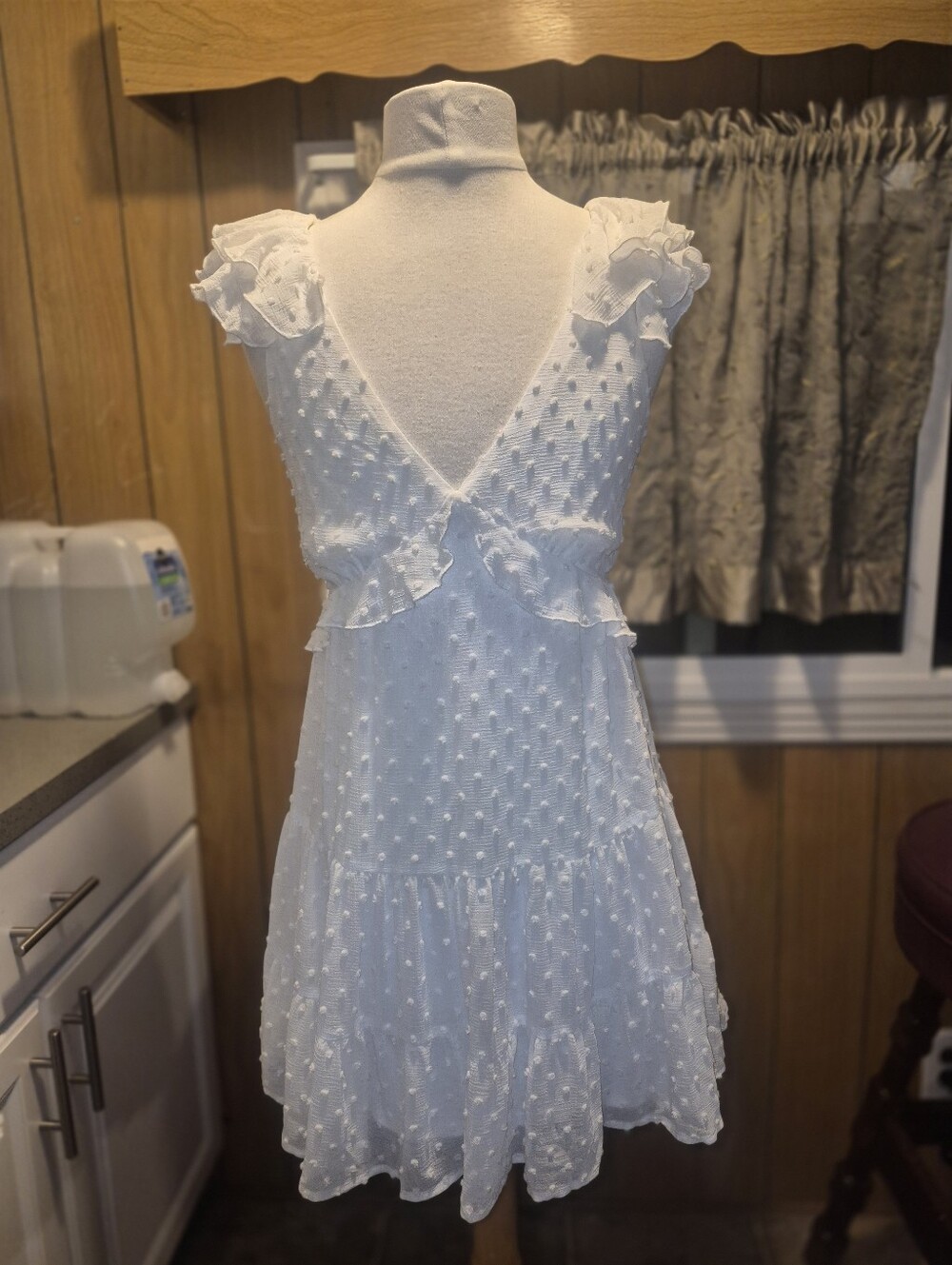White Ruffle-Trim Dress *SO Cute!*